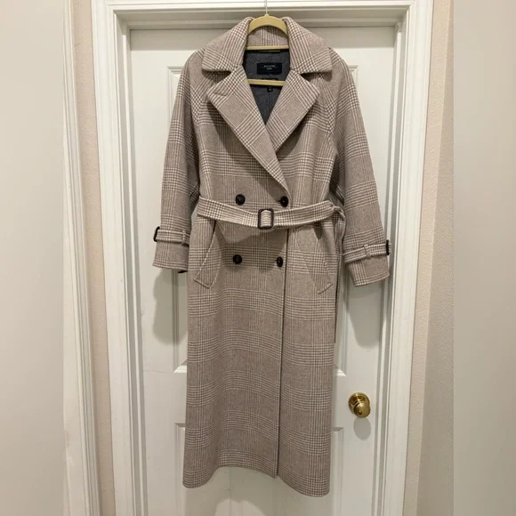 EUC Weekend Max Mara Plaid Double-Breasted Wool Coat - Picture 1 of 8